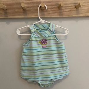 Carter’s Blue Striped Bodysuit Dress Baby Girls size 9 months